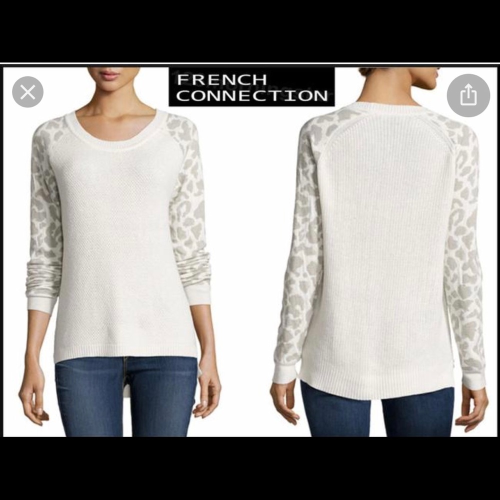 NWT French Connection leopard print sweater XS